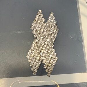 Elegant Silver Crystal Brooch
